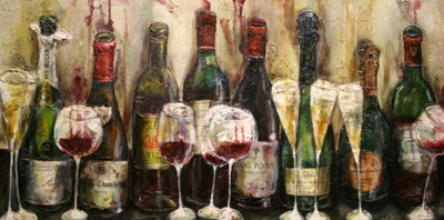 

Fine Wine And Champagne Bottles - Medium Size Ready To Frame Rolled Digital Art Print On Photographic Paper(24 inch X 12 inch, Rolled)