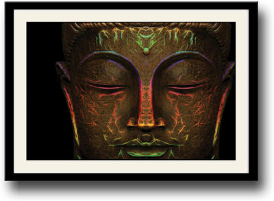 

Buddha face with different colors Fine Art Print(10 inch X 14 inch, Framed)