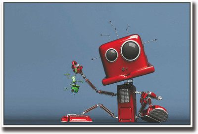 

Funny red robot Fine Art Print(12 inch X 18 inch, Rolled)