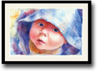 

Baby in Blue hood artistic Fine Art Print(10 inch X 14 inch, Framed)
