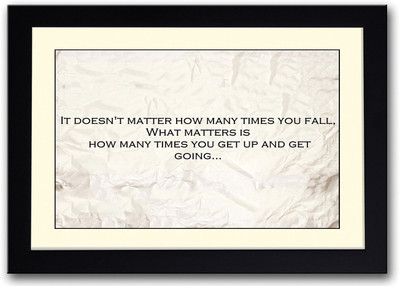 

How Many Times You Get Up Quote Fine Art Print(14 inch X 20 inch, Framed)