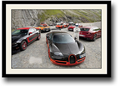 

Super Cars on Road Fine Art Print(10 inch X 14 inch, Framed)