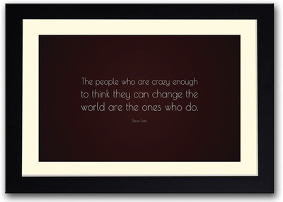 

Steve Jobs Crazy People Quote In Red Fine Art Print(14 inch X 20 inch, Framed)