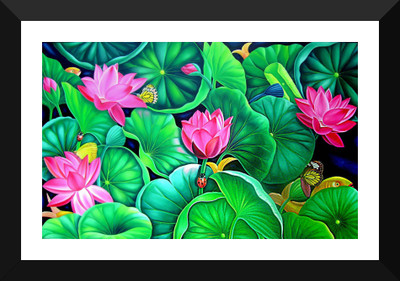 

Tallenge - Lotus Garden - Premium Quality A3 Size Framed Poster Paper Print(17 inch X 12 inch, Framed)