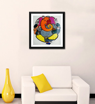 

Tallenge - Modern Art - Omkara Ganpati - Framed Digital Art Print On Photographic Paper(12 inch X 11 inch, Framed)