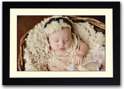 

Cute Baby With Pearl Necklace Fine Art Print(14 inch X 20 inch, Framed)