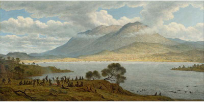 

Old Masters Collection - Mount Wellington and Hobart Town from Kangaroo Point by John Glover - Medium Size Ready To Frame Rolled Digital Art Print On Photographic Paper(24 inch X 12 inch, Rolled)