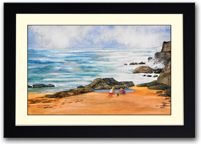 

Artistic Beach view painting Fine Art Print(14 inch X 20 inch, Framed)