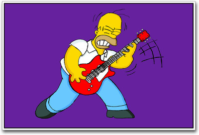 

Bart from the Simpsons guitar Paper Print(12 inch X 18 inch)