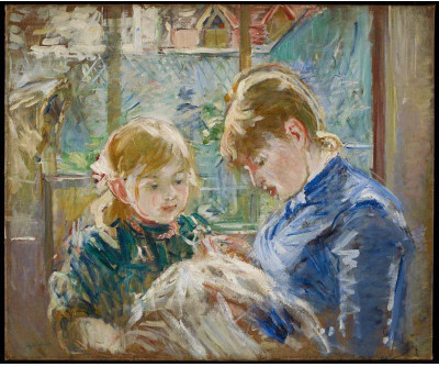 

Old Masters Collection - The Artist's Daughter, Julie, with her Nanny by Berthe Morisot - Medium Size Ready To Frame Rolled Digital Art Print On Photographic Paper(24 inch X 18 inch, Rolled)