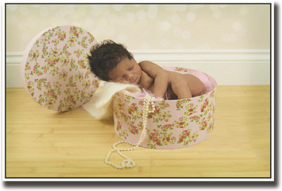 

Baby sleeping in pink box Fine Art Print(12 inch X 18 inch, Rolled)