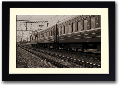 

Train Vintage theme Fine Art Print(14 inch X 20 inch, Framed)