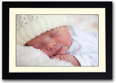 Sleeping New Born Baby Fine Art Print(14 inch X 20 inch, Framed)