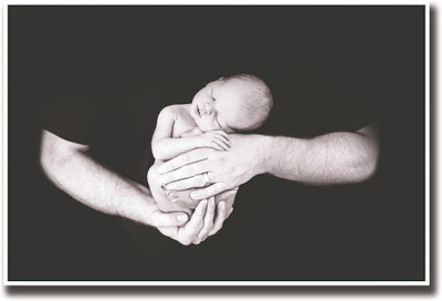 

Baby in fathers hand Fine Art Print(12 inch X 18 inch, Rolled)