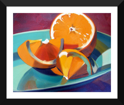 

Tallenge - Orange Slices On Blue Plate - Premium Quality A3 Size Framed Poster Paper Print(17 inch X 12 inch, Framed)