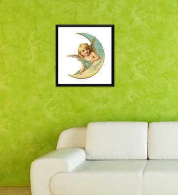 

Tallenge - Christmas Art - Angel MoOn Paper Print(17 inch X 12 inch, Framed)