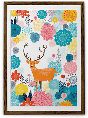 

Forest Deer Fine Art Print(20 inch X 30 inch, Framed)
