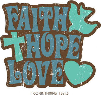 

Faith Hope Love with Cross Paper Print(12 inch X 12 inch, Rolled)