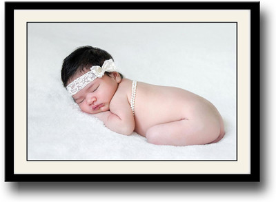 

Cute baby with white hair band Fine Art Print(10 inch X 14 inch, Framed)
