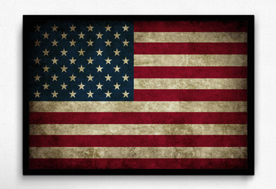 Seven Rays Grunge USA Flag Framed Poster Paper Print (Small) Paper Print(19 inch X 13 inch)