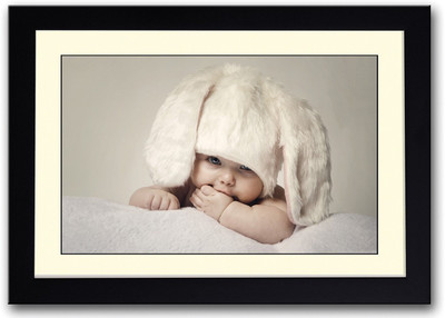 

Adorable Baby With Bunny Hat Fine Art Print(14 inch X 20 inch, Framed)
