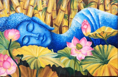 Sleeping Buddha - Medium Size Rolled Digital Art Print On Photographic Paper(24 inch X 12 inch, Rolled)