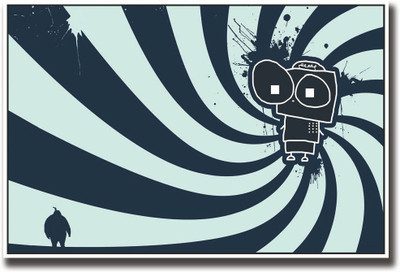 

Abstract blue characters design Fine Art Print(12 inch X 18 inch, Rolled)
