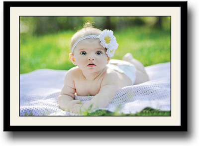 

Baby with flower on head Fine Art Print(10 inch X 14 inch, Framed)
