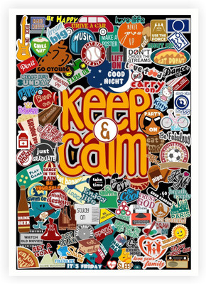 33% OFF on Lab No. 4 Keep Calm Words Collage Motivational Poster Paper Print(16.5 inch X 11.5 inch)