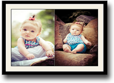 Cute baby girl on rock Fine Art Print(10 inch X 14 inch, Framed)