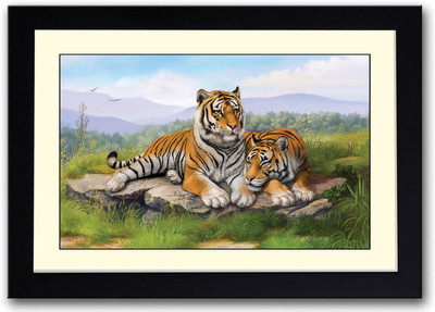 

Tigers Artistic Fine Art Print(14 inch X 20 inch, Framed)