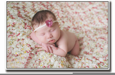 

Posterhouzz Baby on flowery bed Fine Art Print(12 inch X 18 inch, Rolled)