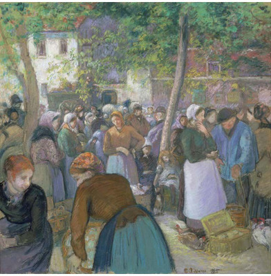 

Modern Masters Collection - Poultry Market at Gisors by Camille Pissarro - Medium Size Ready To Frame Rolled Digital Art Print On Photographic Paper(18 inch X 18 inch, Rolled)