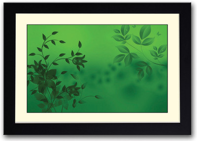 

Greeen Leaves Fine Art Print(14 inch X 20 inch, Framed)
