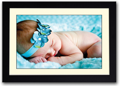 

Baby With Blue Hair Band Fine Art Print(14 inch X 20 inch, Framed)