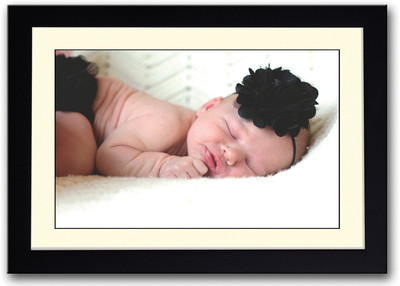

Baby With Black Flower Fine Art Print(14 inch X 20 inch, Framed)