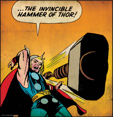 

Invincible Hammer of Thor poster (Officially Licensed) Paper Print(18 inch X 12 inch, Rolled)