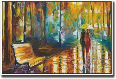 

Couple with umbrella art Fine Art Print(12 inch X 18 inch, Rolled)