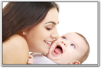

Cute Baby with mother smiling Paper Print(12 inch X 18 inch)