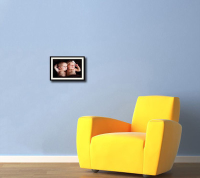 Two cute babies AFP2084 Fine Art Print(10 inch X 14 inch, Framed)