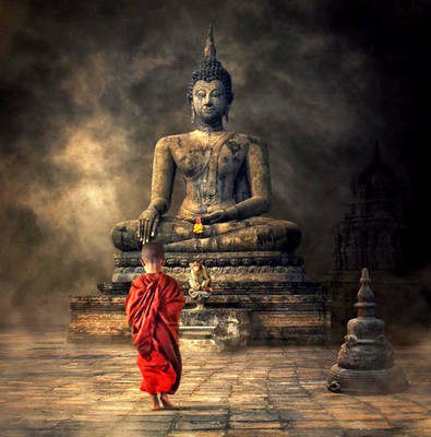 

Tallenge - Fantasy Art -Young Monk And The Buddha - Unframed Rolled A3 Size Poster Paper Print(16.5 inch X 11.6 inch, Rolled)