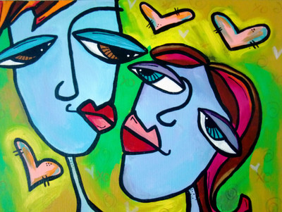

True Blue Love - Medium Size Ready To Frame Rolled Digital Art Print On Photographic Paper(24 inch X 18 inch, Rolled)