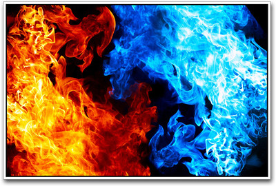 

Blue and Yellow flames Paper Print(12 inch X 18 inch)