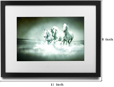 

Shaildha's Water Colour Painting Print of White Horses In Sea Fine Art Print(9 inch X 11 inch)