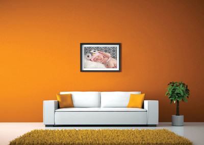 

Baby With A Cute Cap Fine Art Print(14 inch X 20 inch, Framed)