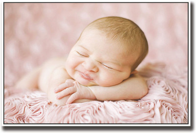 

Baby on a pink flowery carpet Fine Art Print(12 inch X 18 inch, Rolled)