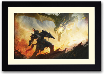 

The Elder scrolls Dragon Warrior Fine Art Print(14 inch X 20 inch, Framed)