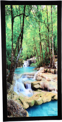 

Forest Vastu Waterfall With Black Border Unframed Sparkle Wall Sticker Poster ( Vinyl 20 X 40 Inches) Fine Art Print(40 inch X 20 inch, Rolled)
