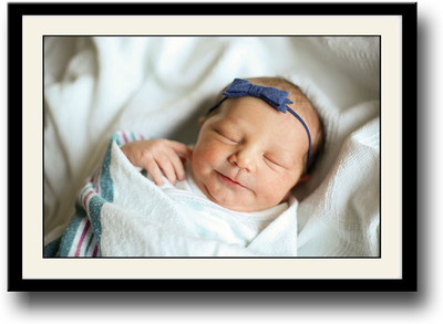 

Cute Baby with blue bow APS1593 Fine Art Print(10 inch X 14 inch, Framed)