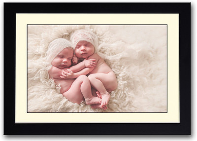 

Two Cute Babies Hugging Fine Art Print(14 inch X 20 inch, Framed)